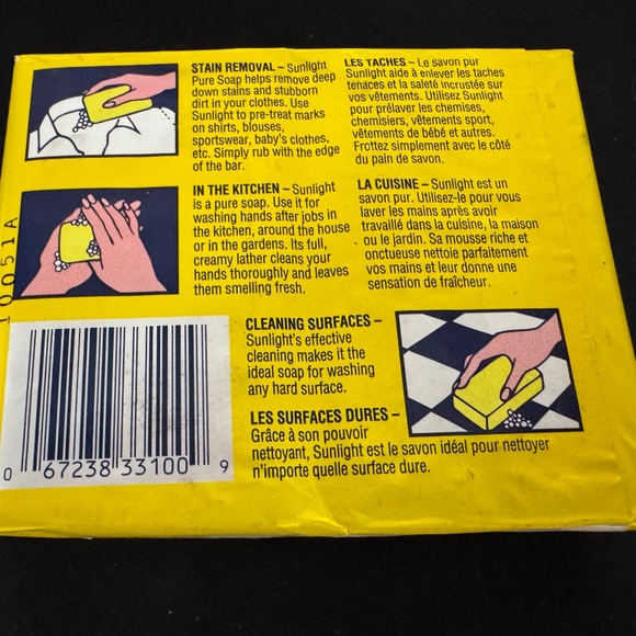 Sunlight Unilever Pure Soap Laundry Detergent Hand Washing Bar 2 x 130g - Picture 2 of 2